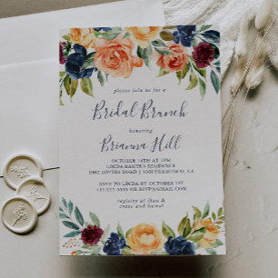 Elegant Floral Bridal Brunch Bridal Shower  Invitation