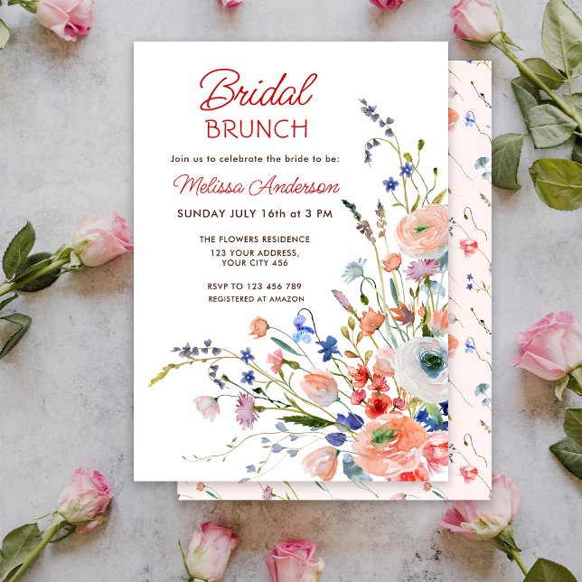 Elegant Floral Bridal Brunch Invitation (Creator Uploaded)