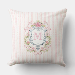Elegant Floral Bridal Crest Cushion