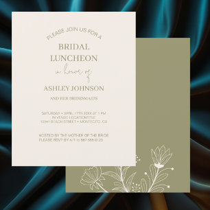 Elegant Floral Bridal Luncheon Invitation Flyer