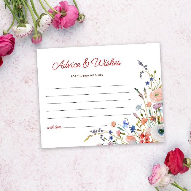 Elegant Floral Bridal Shower Advice and Wishes (Creator Uploaded)