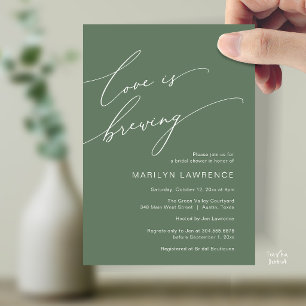 Elegant Floral Bridal Shower Black White Brewery Invitation