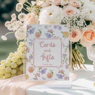 Elegant Floral Bridal Shower Cards and Gifts Poster