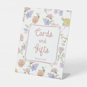 Elegant Floral Bridal Shower Cards and Gifts Sign
