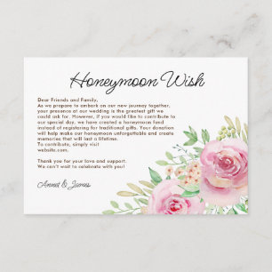 Elegant Floral Bridal Shower Enclosure Card