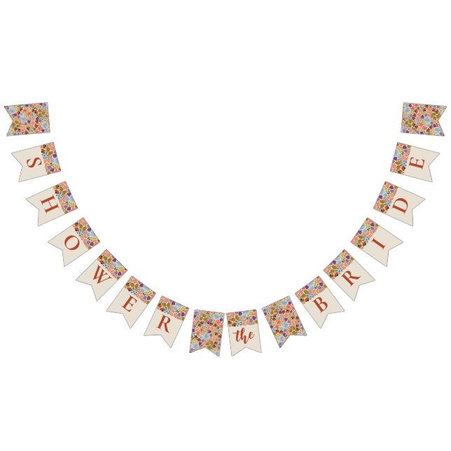 Elegant Floral Bridal Shower Flag Banner (All)