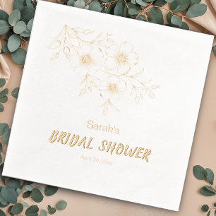 Elegant Floral Bridal Shower Foil Napkins
