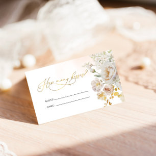 Elegant Floral Bridal Shower How Many Kisses Game  Enclosure Card