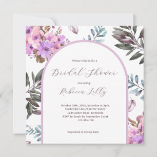 Elegant Floral Bridal Shower  Invitation