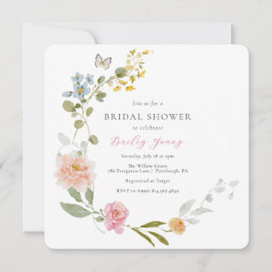 Elegant Floral Bridal Shower Invitation