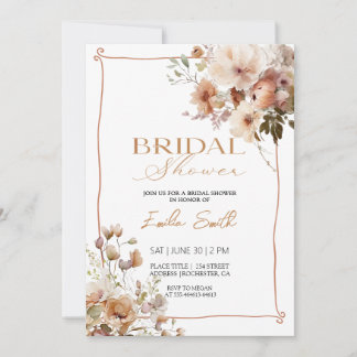Elegant floral Bridal shower  Invitation