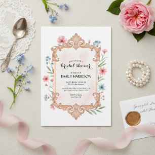 Elegant Floral Bridal Shower Invitation Frame