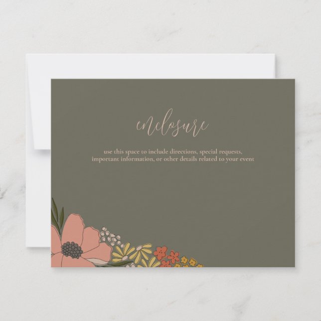 Elegant Floral Bridal Shower Invitation Insert (Front)