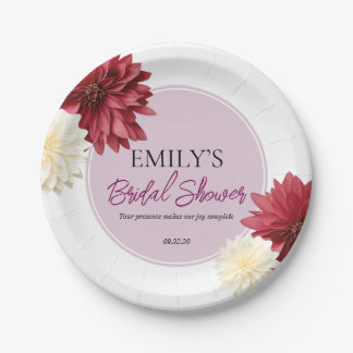 Elegant floral Bridal Shower Paper Plate