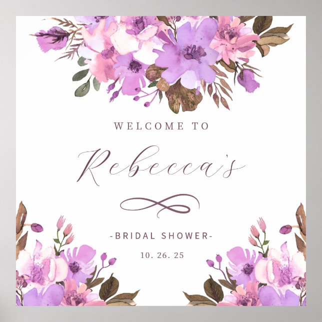 Elegant Floral Bridal Shower Poster (Front)