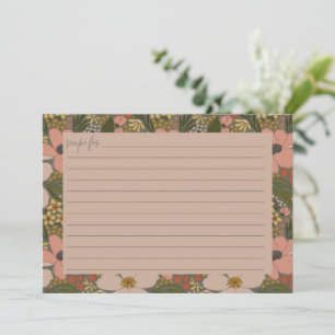 Elegant Floral Bridal Shower Recipe Card