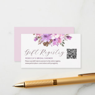 Elegant Floral Bridal Shower Registry Enclosure Card