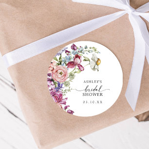 Elegant Floral Bridal Shower Sticker