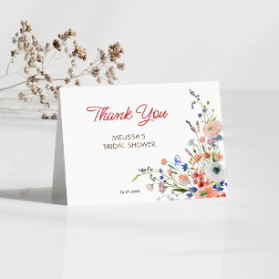 Elegant Floral Bridal Shower Thank You Card