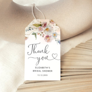 Elegant Floral Bridal Shower Thank You Favor Tags