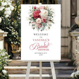 Elegant Floral Bridal Shower Welcome Sign Poster