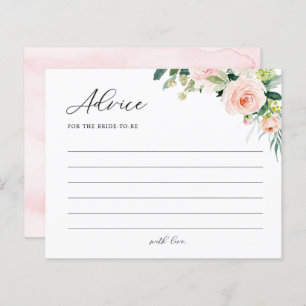 Elegant Floral Bridal Shower Words of Advice Card