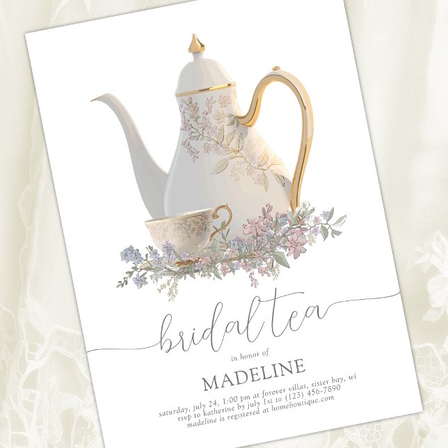 Elegant Floral Bridal Tea Bridal Shower Invitation (Creator Uploaded)
