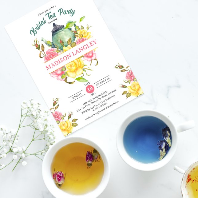 Elegant Floral Bridal Tea Invitation (Creator Uploaded)