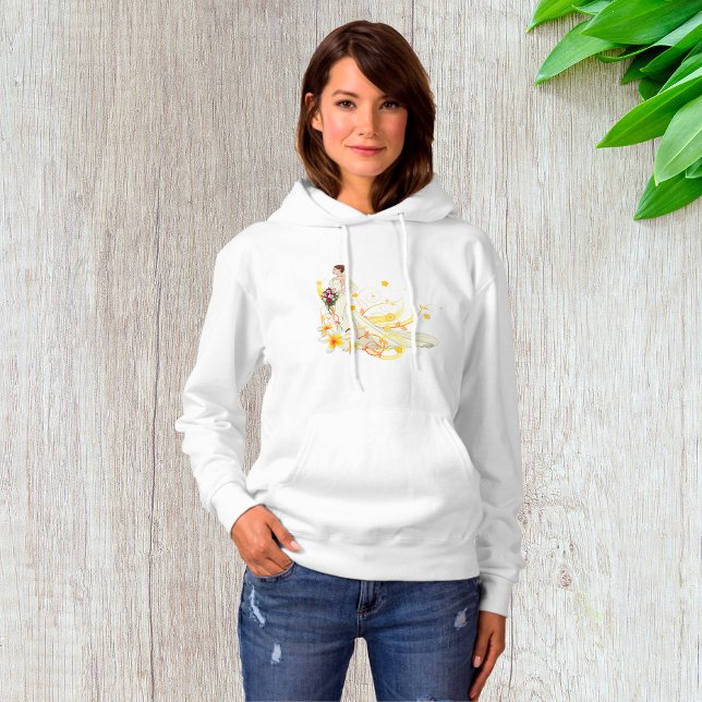 Elegant Floral Bride Romantic Wedding Design  Hoodie (Creator Uploaded)