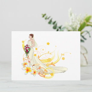 Elegant Floral Bride Romantic Wedding Design  Invitation