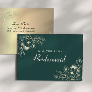 Elegant Floral Bridesmaid Proposal Card