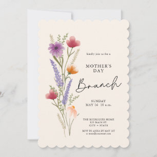 Elegant Floral Brunch Mothers Day Invitation