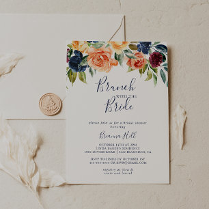 Elegant Floral Brunch with the Bride Shower  Invitation
