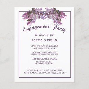Elegant Floral Budget Engagement Party Invitation