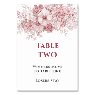 Elegant Floral Bunco Table Two Number