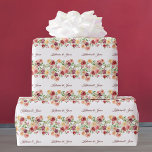 Elegant Floral Burgundy Red Monogram Wedding Wrapping Paper<br><div class="desc">Lovely burgundy and peach floral wrapping paper with a beautiful bouquet of pretty peony flowers. This beautiful monogram flower wedding gift wrap features the couple's names personalised in the design. Customise this cute wrapping paper for your friends on their special day or use this as a bride to send out...</div>