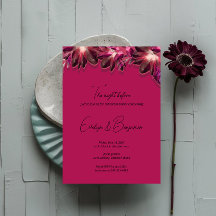 Elegant Floral Burgundy Rehearsal Dinner  