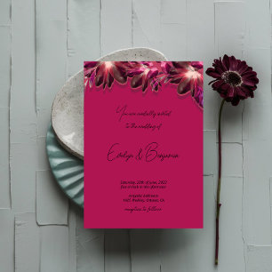 Elegant Floral Burgundy wedding  Invitation