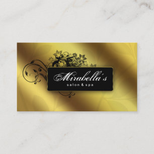 Elegant Floral Business Card Salon Spa Gold