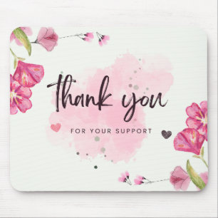 Elegant Floral Business Thank You For Your Purchas Mouse Pad