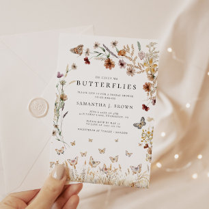 Elegant Floral Butterflies Bridal Shower Invitation