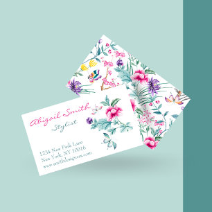 Elegant Floral & Butterflies Business Card