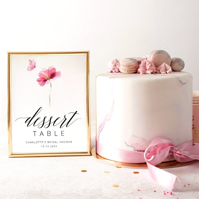 Elegant Floral Butterfly Bridal Shower Sign (Creator Uploaded)