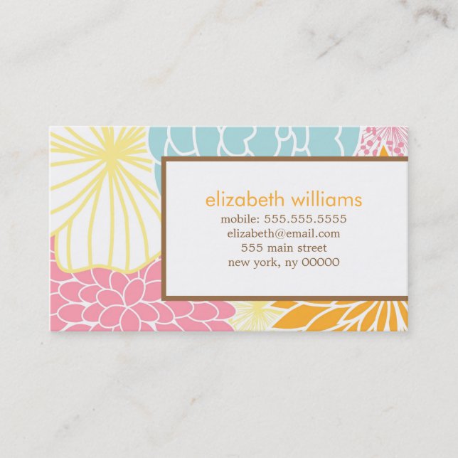 Elegant Floral Calling Cards (Front)