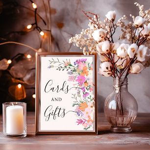 Elegant Floral Cards and Gifts Bridal Shower Table Poster