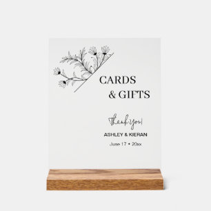 Elegant Floral "Cards & Gifts" Wedding  Acrylic Sign