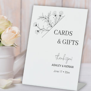 Elegant Floral "Cards & Gifts" Wedding Pedestal Sign