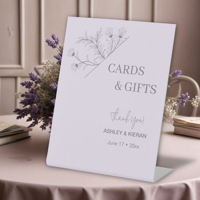 Elegant Floral "Cards & Gifts" Wedding  Pedestal Sign (Creator Uploaded)