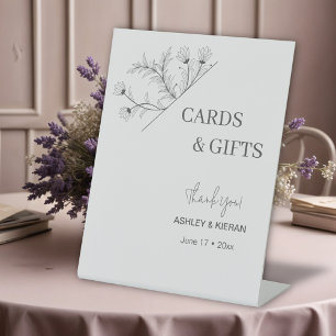Elegant Floral "Cards & Gifts" Wedding  Pedestal Sign
