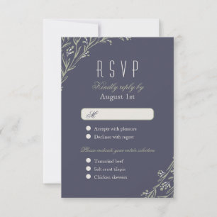 Elegant floral chalkboard rustic wedding RSVP Card